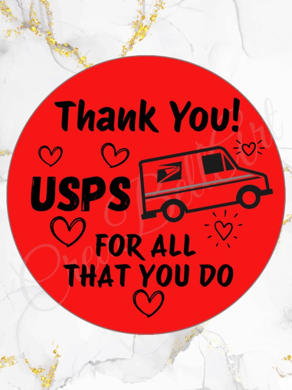100 USPS Thank You Stickers Thermal Stickers – 2" Round - Picture 6 of 12